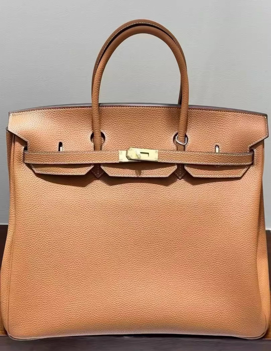 Extra-Large Top Grain Leather Handbag 40cm