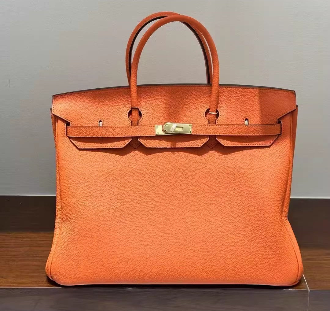 Extra-Large Top Grain Leather Handbag 40cm