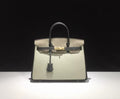 Black and White Full Top Grain Leather Tote Bag