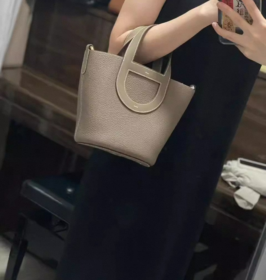 Grey Bucket Tote Bag