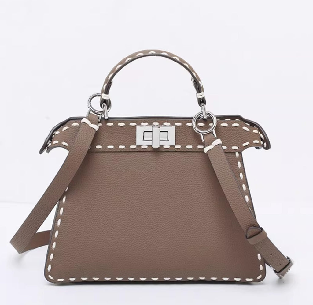 Accordion Top Grain Leather Bag
