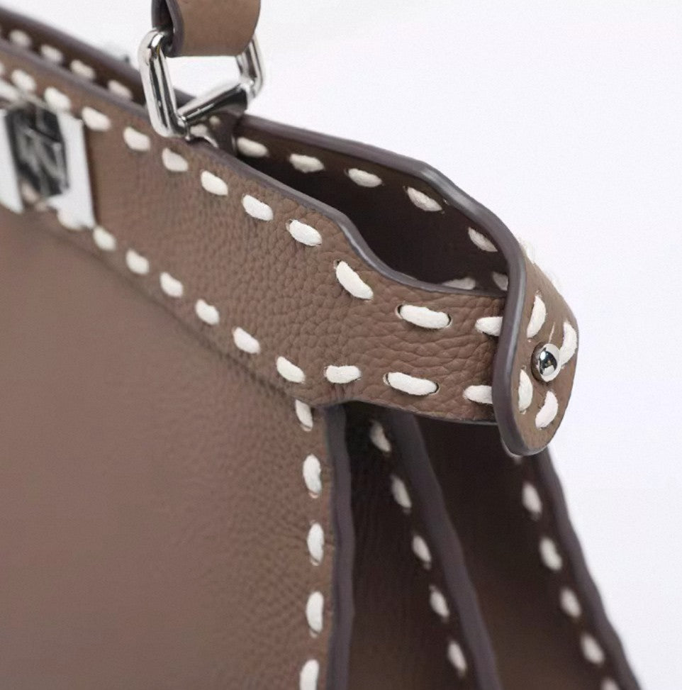 Accordion Top Grain Leather Bag