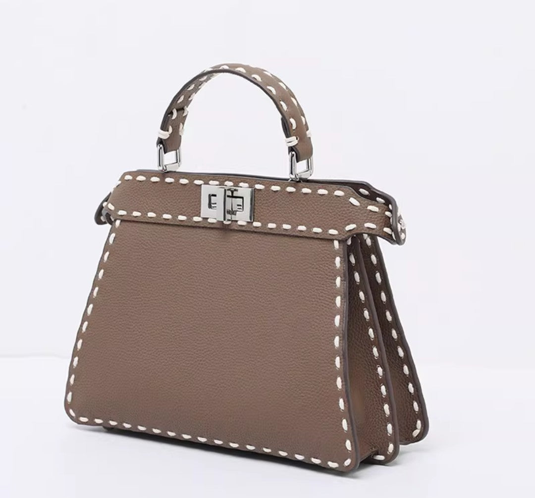 Accordion Top Grain Leather Bag