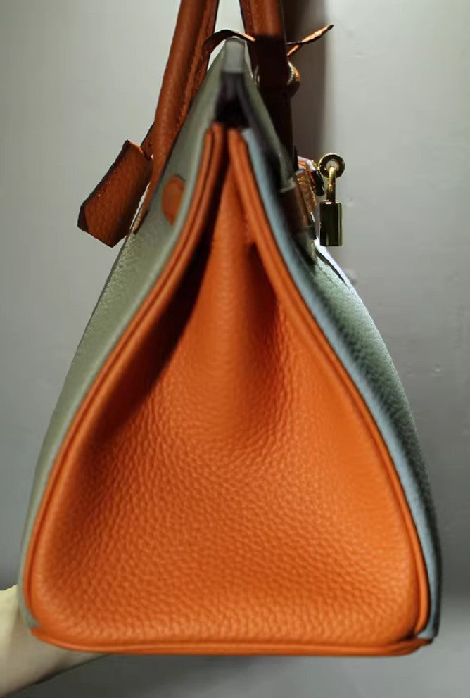 Multicolour Full Grain Leather Tote Bag