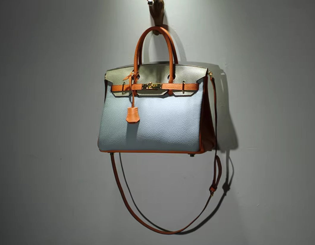 Multicolour Full Grain Leather Tote Bag