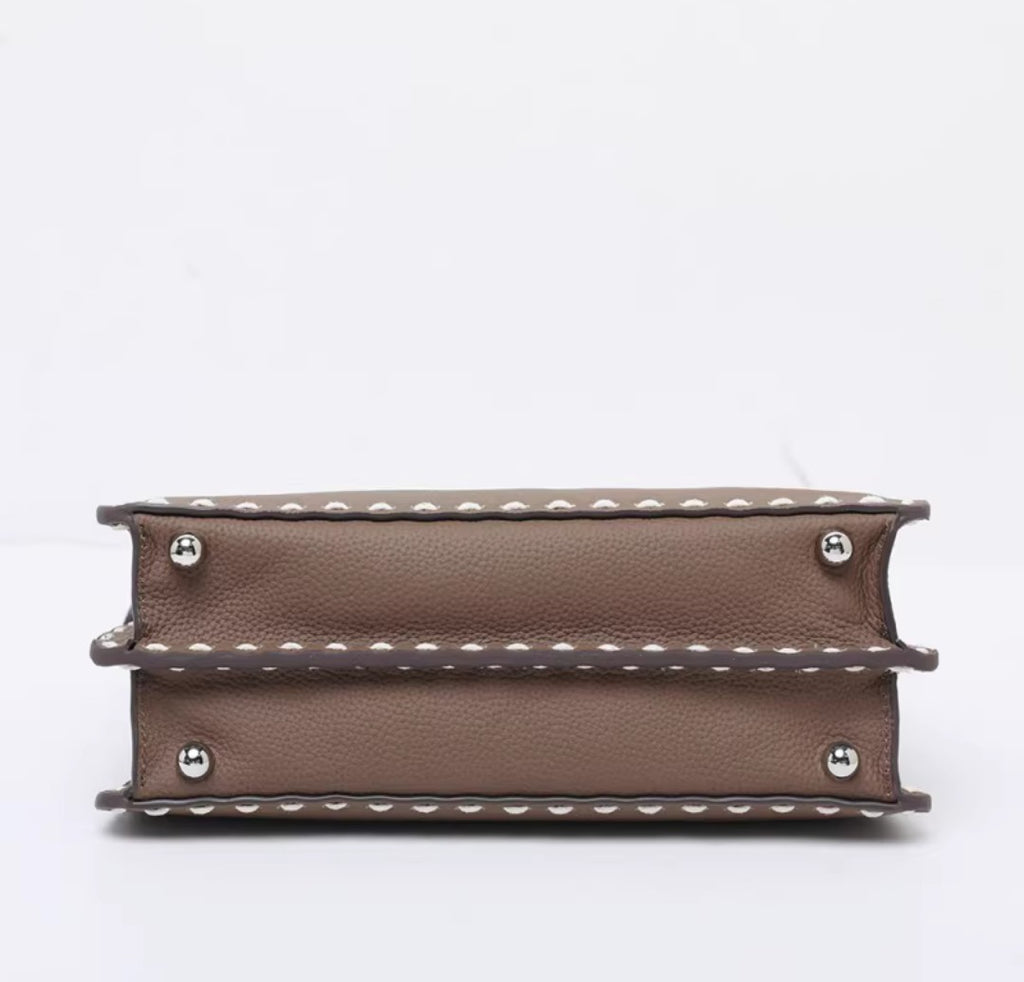 Accordion Top Grain Leather Bag