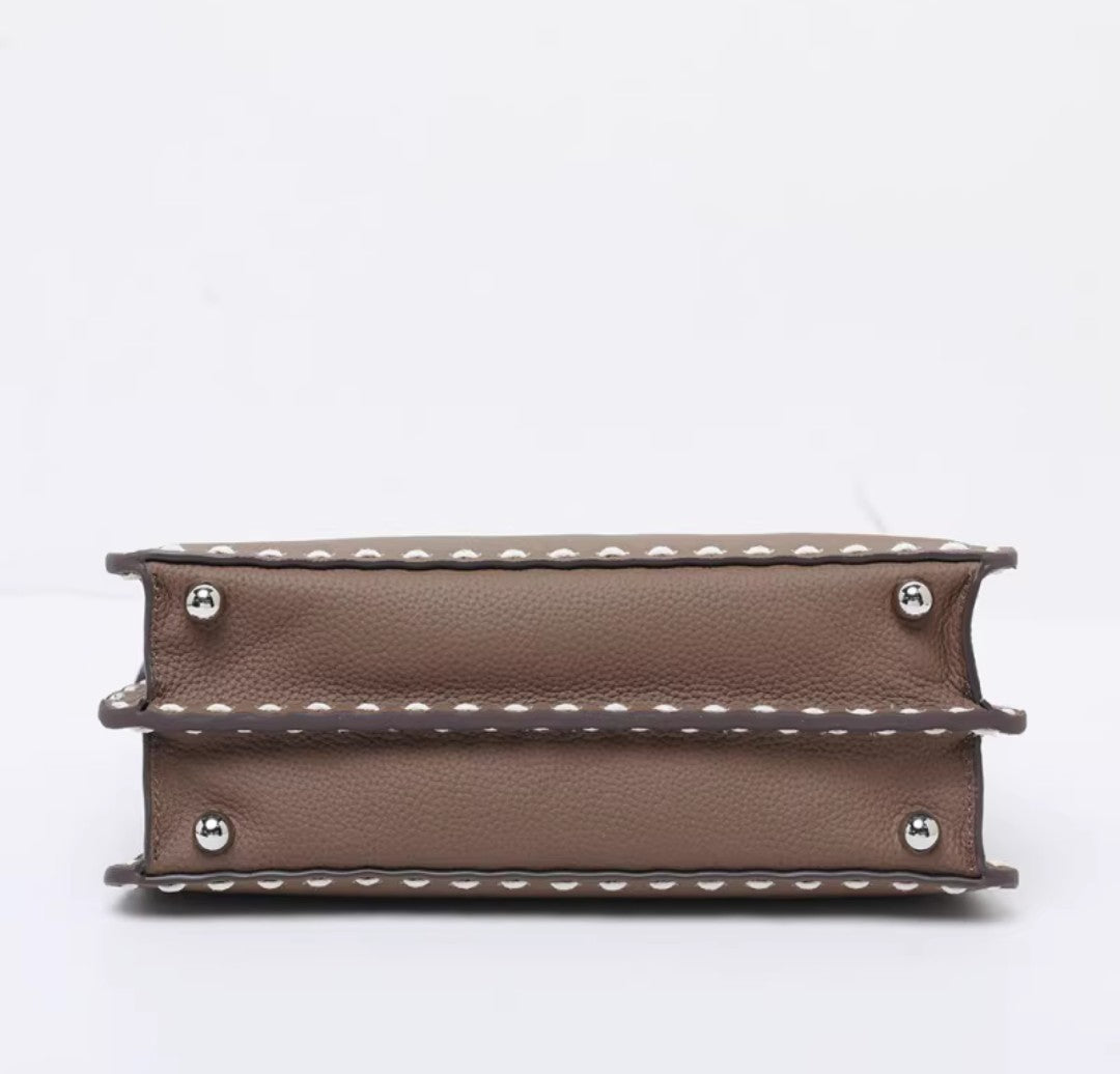 Accordion Top Grain Leather Bag